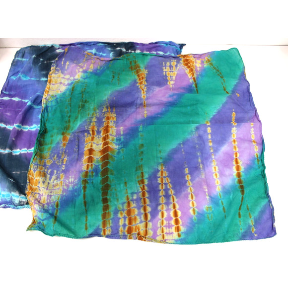 2 Headcovers Unlimited Tie Died Bandanna Cotton Scarf 22" Square - Picture 4 of 9